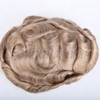 Color 1b to 5 Stock Natural Skin Lace Hair Replacement European Human hair male hair prothesis