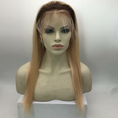 HOT SELLING SUPER Soft Silky 100% Remy #4/613 Full Lace ombre human hair wig