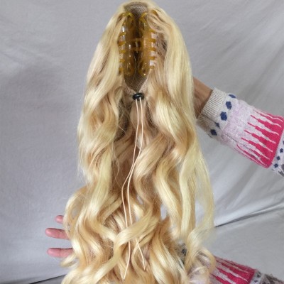 Manufacturer Price 100 Human Hair claw clip ponytail hairpieces