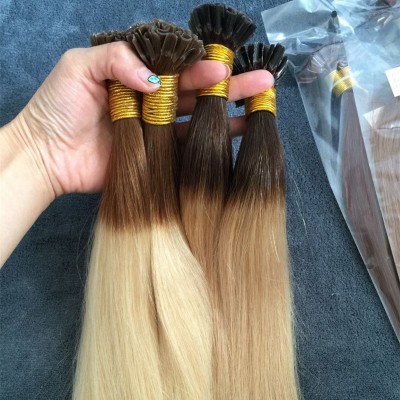 Manufacturer Price 100% Remy keratin fusion balayage u tip hair extension